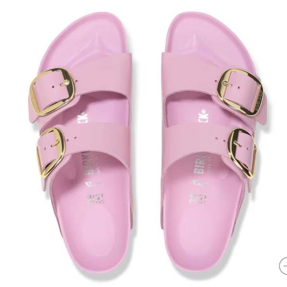NWT BIRKENSTOCK Arizona Big Buckle Patent, High Shine Fondant Pink, size 37N - Picture 2 of 8
